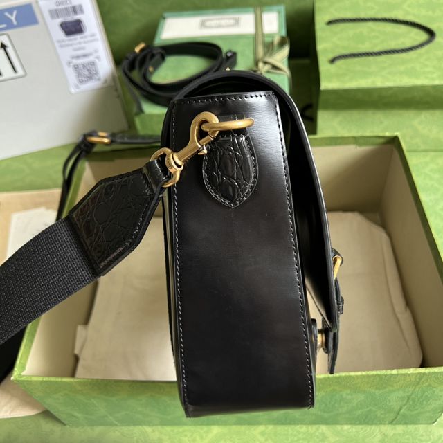 GG original calfskin medium messenger bag 702136 black