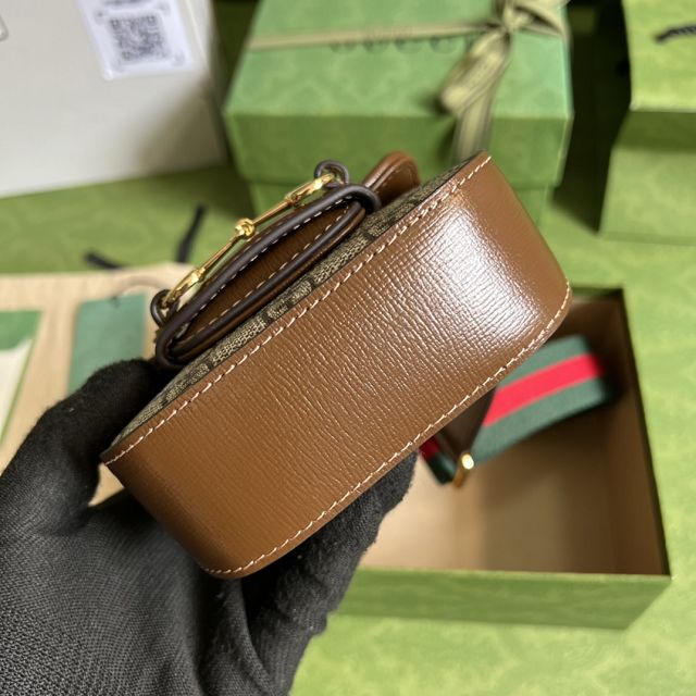 GG original canvas horsebit 1955 strap wallet 699760 brown
