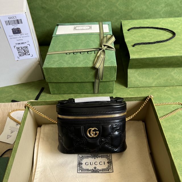 GG original matelasse leather top handle mini bag 723770 black