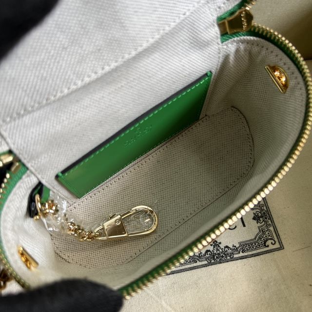 GG original matelasse leather top handle mini bag 723770 green