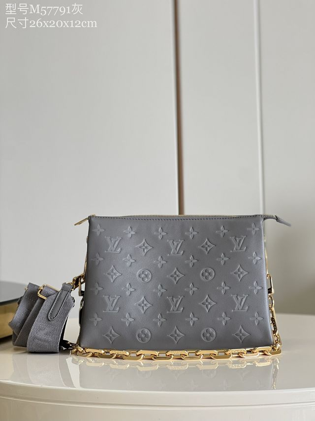 2023 Louis vuitton original lambskin coussin pm bag M57791 grey