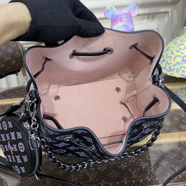 Louis vuitton original mahina leather bella bucket bag M21096 black