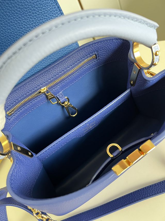 Louis vuitton original calfskin capucines BB handbag M20815 blue