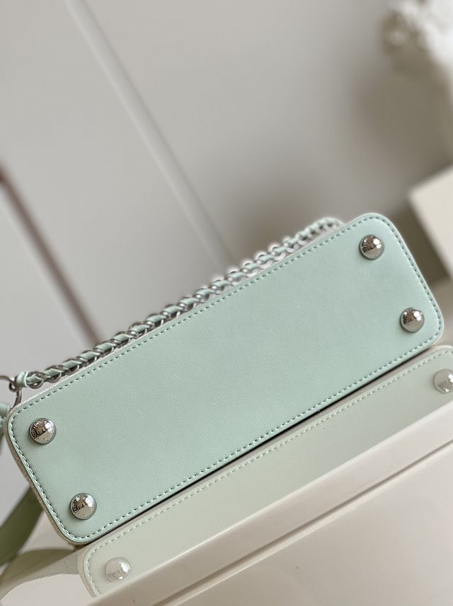 Louis vuitton original calfskin capucines BB handbag M50531 silver&green