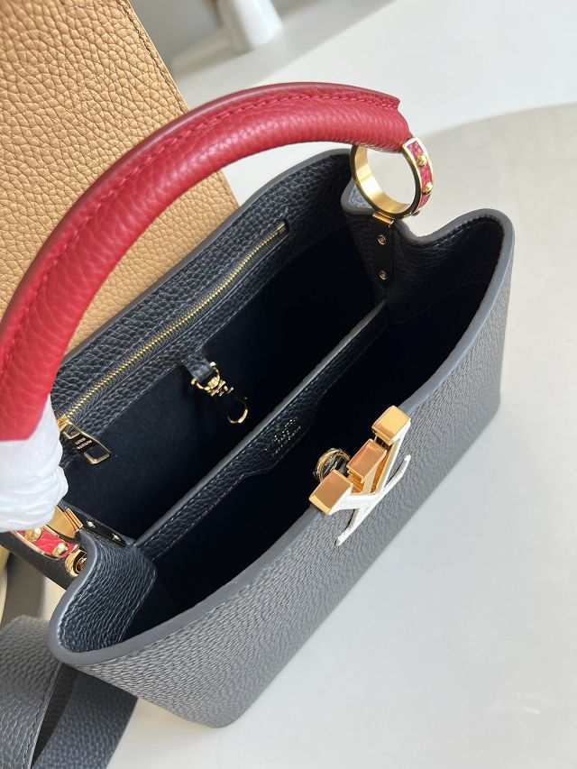 Louis vuitton original calfskin capucines BB handbag M58671 black