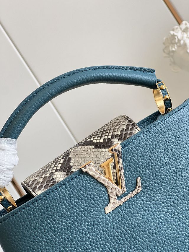Louis vuitton original calfskin capucines BB handbag M92668 blue