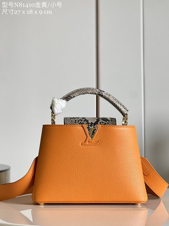 Louis vuitton original calfskin capucines BB handbag M92668 orange