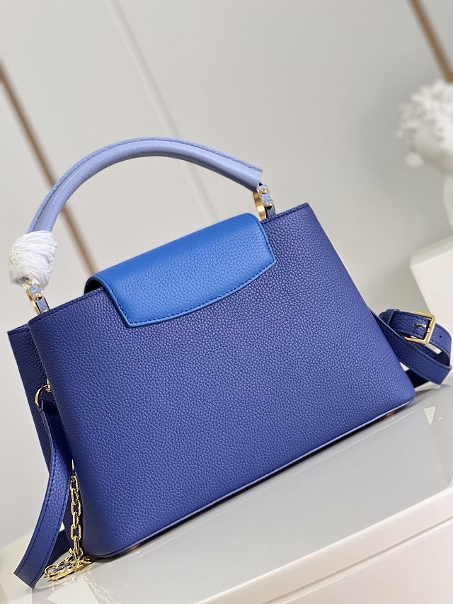 Louis vuitton original calfskin capucines mm handbag M20708 blue