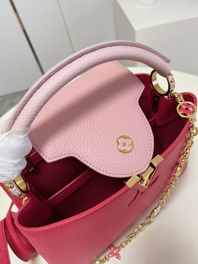 Louis vuitton original calfskin capucines mm handbag M20708 rose pink