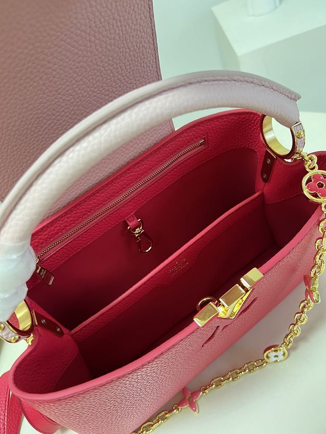 Louis vuitton original calfskin capucines mm handbag M20708 rose pink