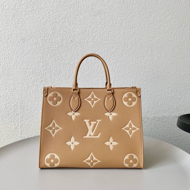 Louis vuitton original calfskin onthego mm M46015 arizona beige