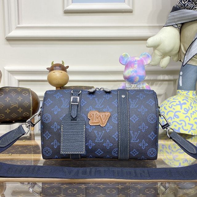 Louis vuitton original monogram canvas keepall city bag M46339 blue