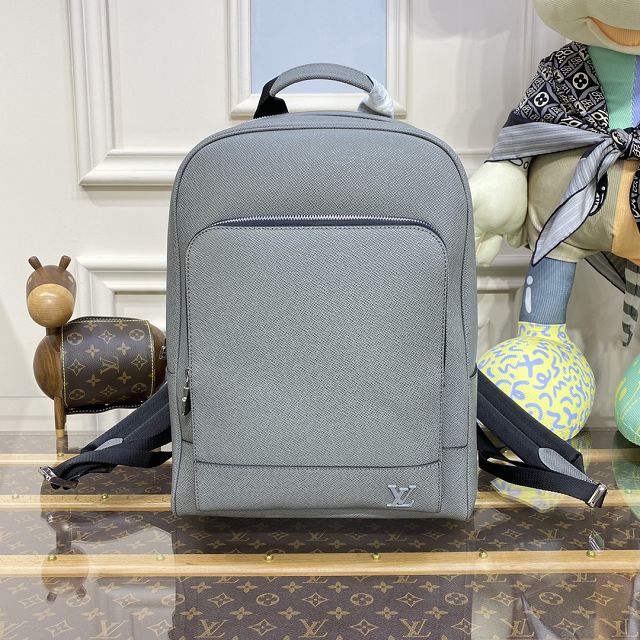Louis vuitton original taiga leather adrian backpack M30857 grey
