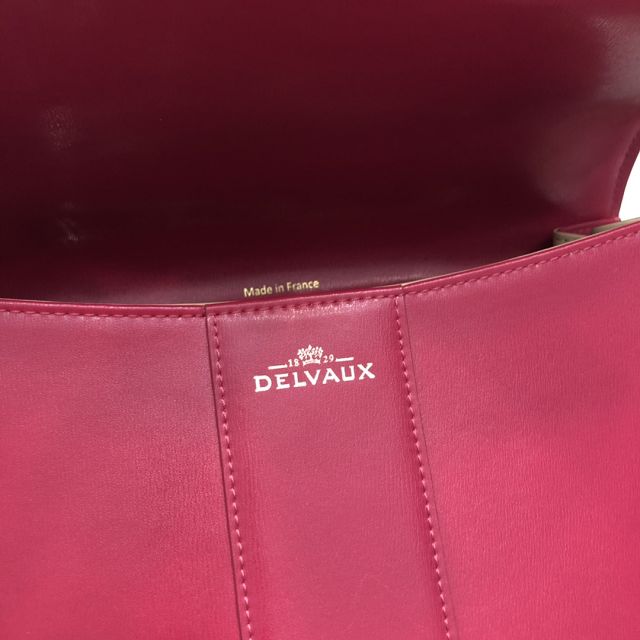 Delvaux original box calfskin brillant bag MM AA0555 burgundy