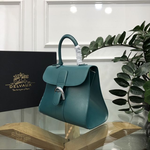 Delvaux original box calfskin brillant bag MM AA0555 green