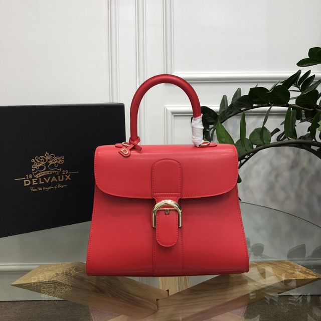 Delvaux original box calfskin brillant bag MM AA0555 red