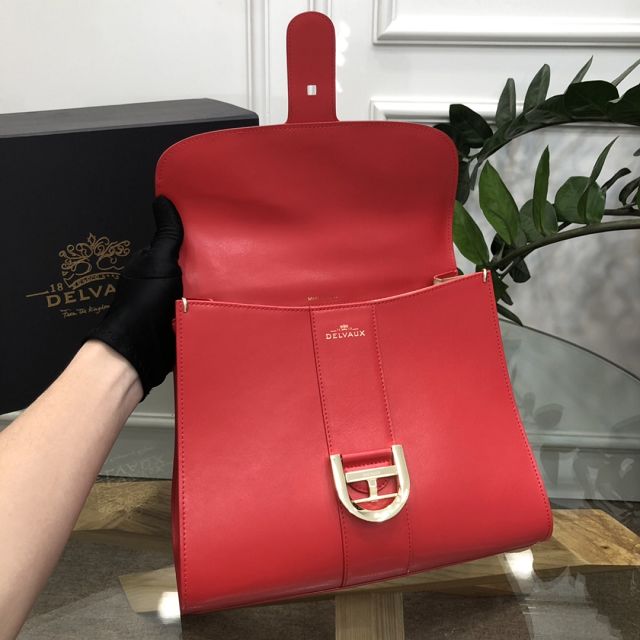 Delvaux original box calfskin brillant bag MM AA0555 red