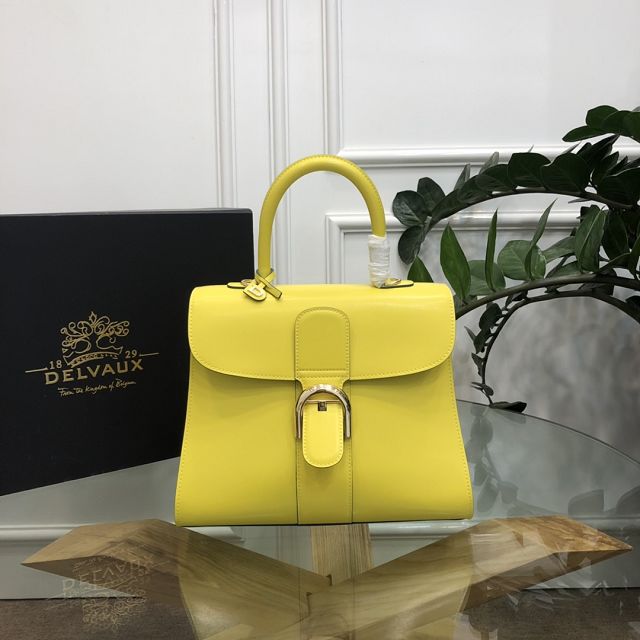 Delvaux original box calfskin brillant bag MM AA0555 yellow