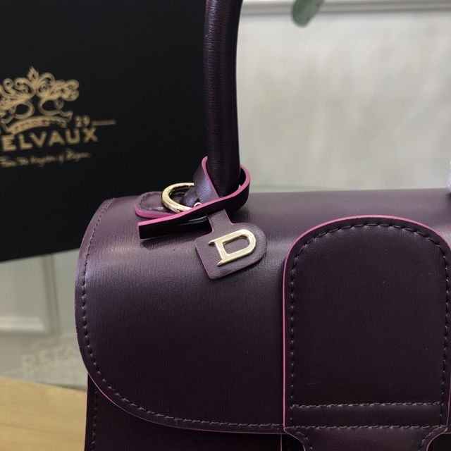 Delvaux original box calfskin brillant mini bag AA0406 dark purple