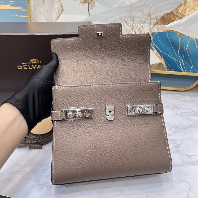 Delvaux original grained calfskin tempete pm bag AA0505 grey