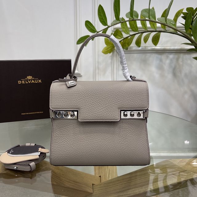 Delvaux original grained calfskin tempete pm bag AA0505 light grey