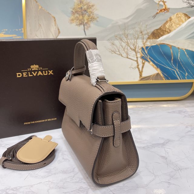 Delvaux original grained calfskin tempete small bag AA0563 grey