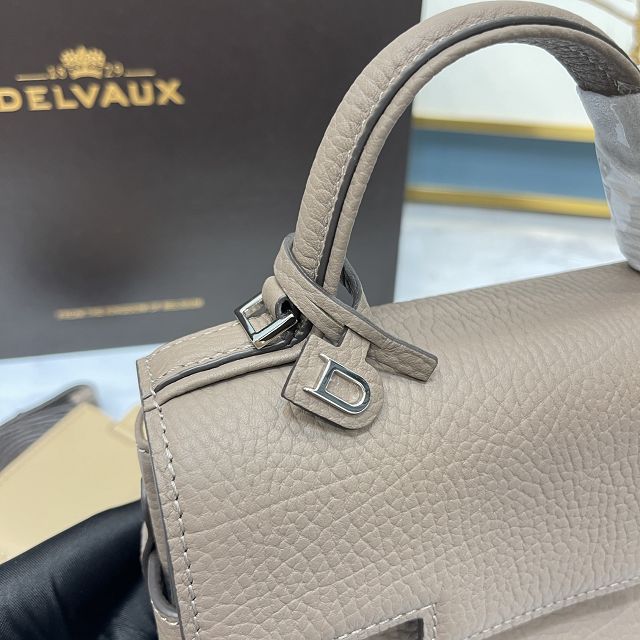 Delvaux original grained calfskin tempete small bag AA0563 grey