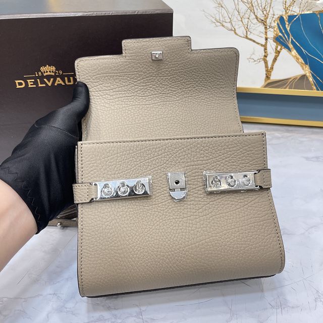 Delvaux original grained calfskin tempete small bag AA0563 light grey