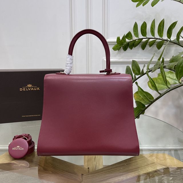 Delvaux original box calfskin brillant bag MM AA0555 bordeaux