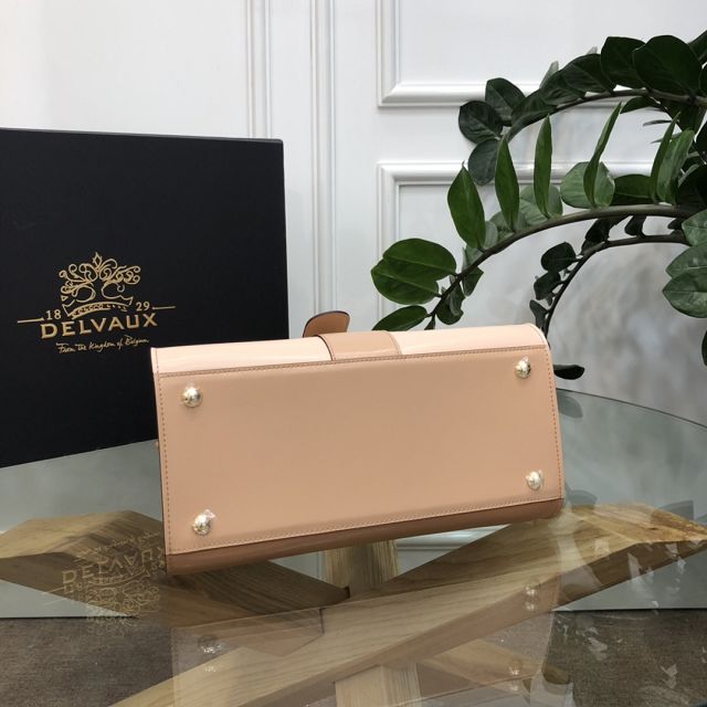 Delvaux original box calfskin brillant bag MM AA0555 brown&beige