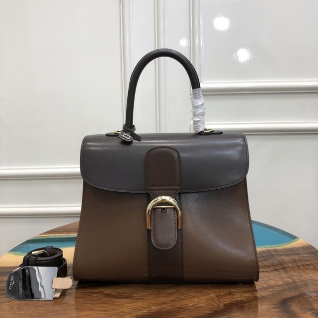 Delvaux original box calfskin brillant bag MM AA0555 grey&coffee	