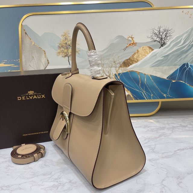 Delvaux original box calfskin brillant bag MM AA0555 sand