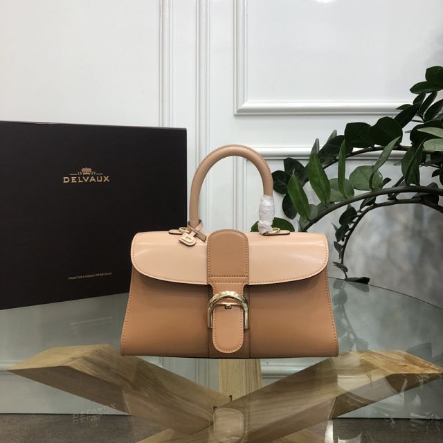 Delvaux original box calfskin brillant small bag AA0417 brown&beige