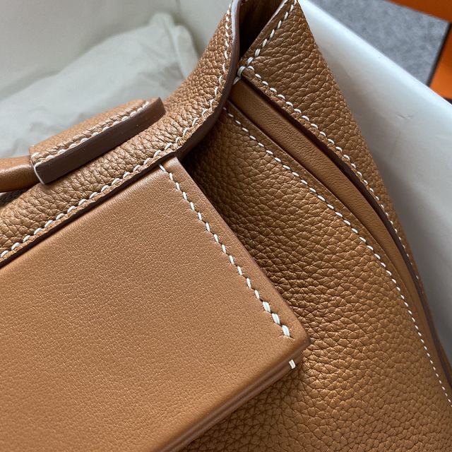 Hermes original togo leather kelly 2424 bag HH03699 gold brown