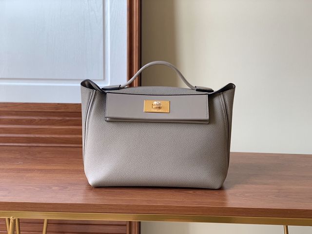 Hermes original togo leather small kelly 2424 bag HH03698 gris asphalte