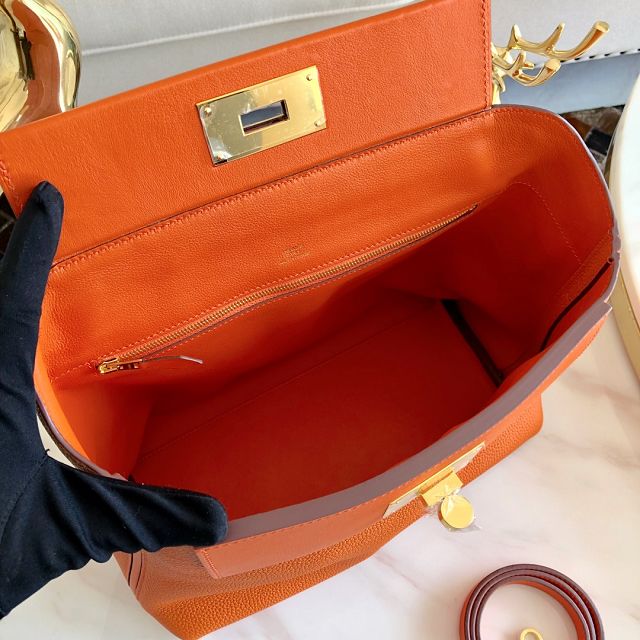 Hermes original togo leather kelly 2424 bag HH03699 hot orange