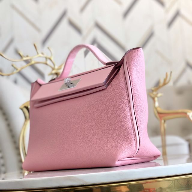 Hermes original togo leather small kelly 2424 bag HH03698 rose confetti