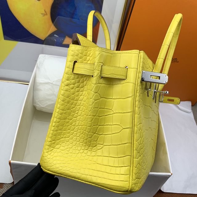 Hermes genuine crocodile leather birkin bag BK350 mimosa