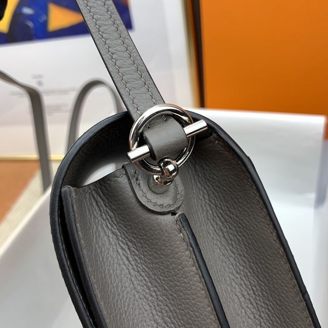 Hermes original evercolor leather roulis bag R18 gris etain