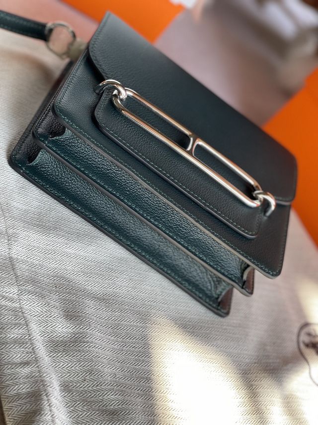 Hermes original evercolor leather roulis bag R18 vert cypres