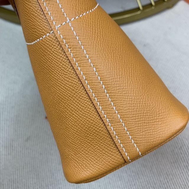 Hermes original epsom leather small bolide 27 bag B027 gold brown	