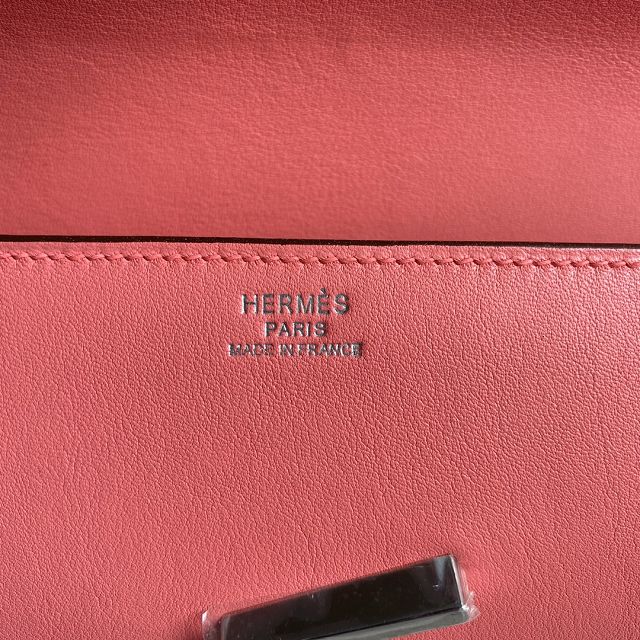 Hermes original swfit leather egee clutch E001 rose lipstick	