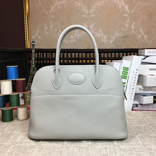 Hermes original togo leather small bolide 27 bag B027 pearlash