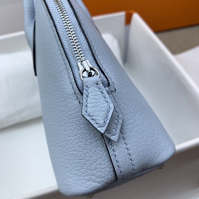 Hermes original chevre leather mini bolide bag H018 blue brume