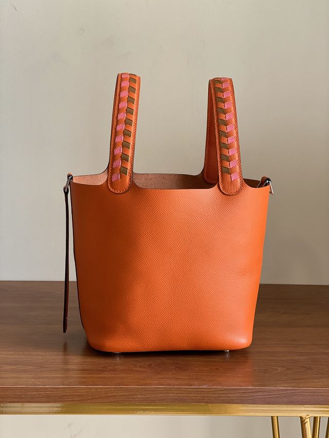 Hermes original epsom leather picotin lock 22 bag HP0022 orange