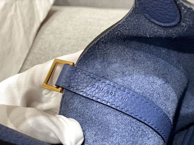 Hermes original togo leather small picotin lock bag HP0018 blue brighton
