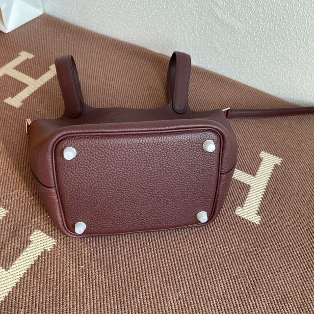 Hermes original togo leather small picotin lock bag HP0018 bordeaux