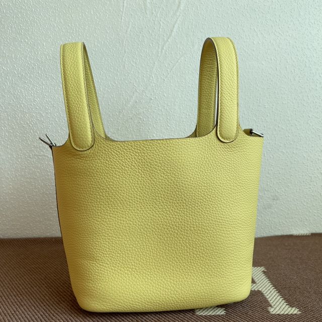 Hermes original togo leather picotin lock bag HP0022 jaune poussin