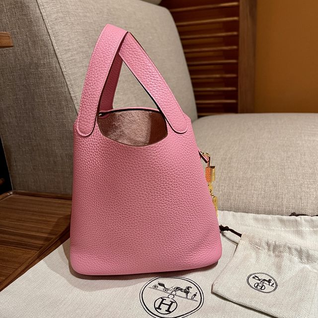 Hermes original togo leather small picotin lock bag HP0018 pink