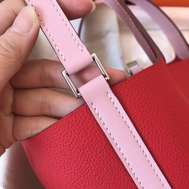 Hermes original togo leather picotin lock bag HP0022 red&pink